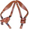 Premium Leather Horizontal Shoulder Holster System with Double Speed Loader Pouch, Colt King Cobra Carry 357 Magnum 6-Shot 2" Barrel, Right Hand, Brown #1644# view 1