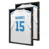 Tieeqe Jersey Frame Display Case 2 Pack -Jersey Display Shadow Box- Lockable Jersey Frame with Hangers and UV Resistant Acrylic-Display Case for Football Baseball Basketball Jersey-Black, Wood view 1