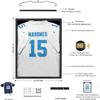 Tieeqe Jersey Frame Display Case 2 Pack -Jersey Display Shadow Box- Lockable Jersey Frame with Hangers and UV Resistant Acrylic-Display Case for Football Baseball Basketball Jersey-Black, Wood view 2
