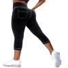 VOOVEEYA Curvy Womens Leggings, High Waisted Yoga Pants with Back Pockets, Tummy Control - Buttery Soft - Stretchy(Capri Black L) view 1