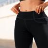 VOOVEEYA Curvy Womens Leggings, High Waisted Yoga Pants with Back Pockets, Tummy Control - Buttery Soft - Stretchy(Capri Black L) view 3