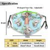 Reusable Cloth Face Masks with 2 Filters Cute-Australia-Koala-Bear Washable Face Covering Small Black view 2