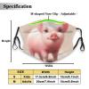 Reusable Cloth Face Masks with 2 Filters Cute-Little-Piggy Washable Face Covering Small Black view 2
