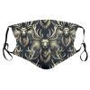 Reusable Cloth Face Masks with 2 Filters Hunting-Deer-Head Washable Face Covering Medium Black view 1