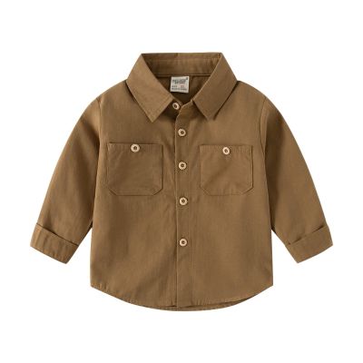 Little Boys Long Sleeve Shirt Kids Button Down Shirts Casual Dress Shirt Fall Tops Clothes (A, 4-5 Years)