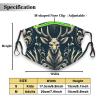 Reusable Cloth Face Masks with 2 Filters Deer-Head-Hunting Washable Face Covering Medium Black view 2