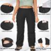 Women's Hiking Pants Convertible Quick Dry Lightweight Zip Off Fishing Travel Safari Pants #2193-Black-10 view 3