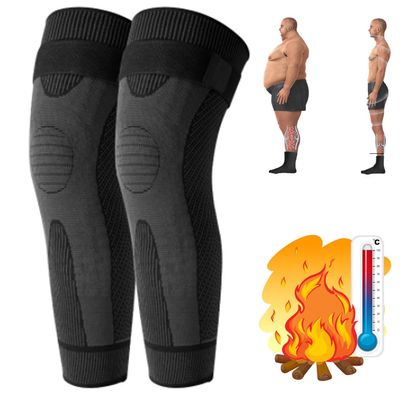 WitmAn Radiofrequency Herbal Thermal Knee SupportMugwort Tourmaline Acupressure Self-Heating Shaping Knee Sleeves Pads (Black,M)