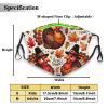 Reusable Cloth Face Masks with 2 Filters Thanksgiving-Turkey-Leaves Washable Face Covering Small Black view 2
