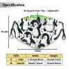 Reusable Cloth Face Masks with 2 Filters Cute-Penguins-Dancing Washable Face Covering Medium Black view 2