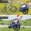 Tzou Bike Trailer Double Seat Behind Bike Trailer Kids Jogger, Universal Bicycle Coupler for 1 Or 2 Toddlers, Kids, Child Bicycle Carrier Grey Blue One Size view 3