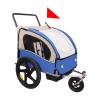 Tzou Bike Trailer Double Seat Behind Bike Trailer Kids Jogger, Universal Bicycle Coupler for 1 Or 2 Toddlers, Kids, Child Bicycle Carrier Grey Blue One Size view 4