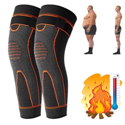 WitmAn Radiofrequency Herbal Thermal Knee SupportMugwort Tourmaline Acupressure Self-Heating Shaping Knee Sleeves Pads (Orange,M)