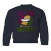 superhotapparel Mardi Gras Shenanigans Carnival Lips Street Festival Youth Crewneck Sweatshirt (Navy, Youth Small) view 1