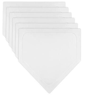 Mototo 6 Pieces White Baseball Home Plate Rubber Throw Down Baseball Bases 16 inch Softball Home Plate Kickball Bases for Kickball Practice Pitching Hitting Training Equipment (6 PCS)