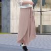Women Flowy Split Wide Leg Pants High Waisted Yoga Pants Quick Drying Casual Pants Plus Size Palazzo (R1-Pink, XXL) view 2