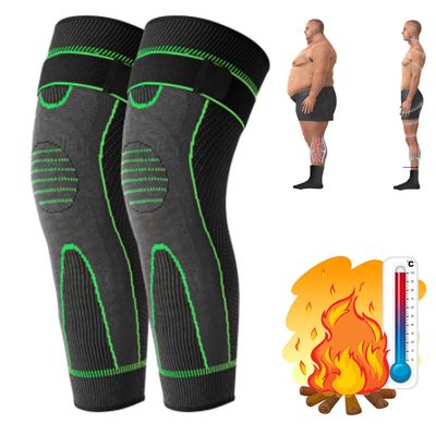 WitmAn Radiofrequency Herbal Thermal Knee SupportMugwort Tourmaline Acupressure Self-Heating Shaping Knee Sleeves Pads (Green,S)