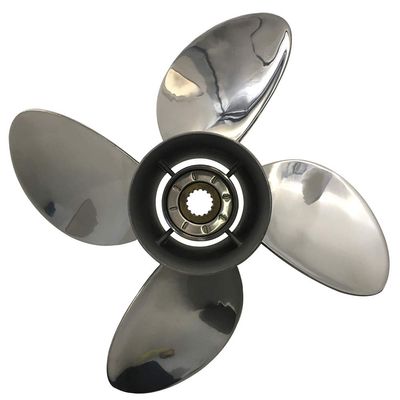 BARDOVEN 4 Blades 75-130HP 13x19 Stainless Steel Propeller 15 Tooth SS Prop Fit for Honda Outboard Motor