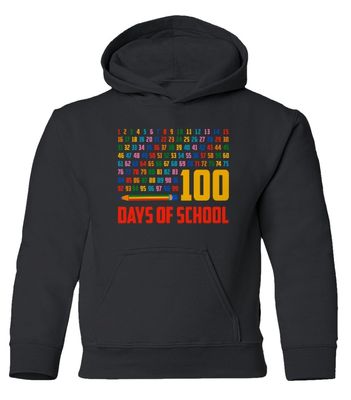 superhotapparel 100 Days Of School Teacher Student Funny Gift Youth Crewneck Sweatshirt (Black, Youth Small)