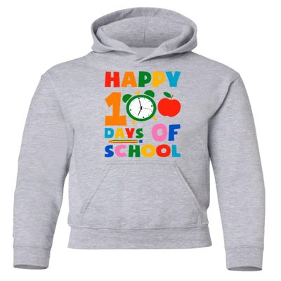 superhotapparel Happy 100 Days Of School Teacher Student Funny Gift Youth Crewneck Sweatshirt (Ash, Youth Small)