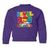 superhotapparel Level 100 Days Of School Unlocked Teacher Student Youth Crewneck Sweatshirt (Purple, Youth Small) view 1