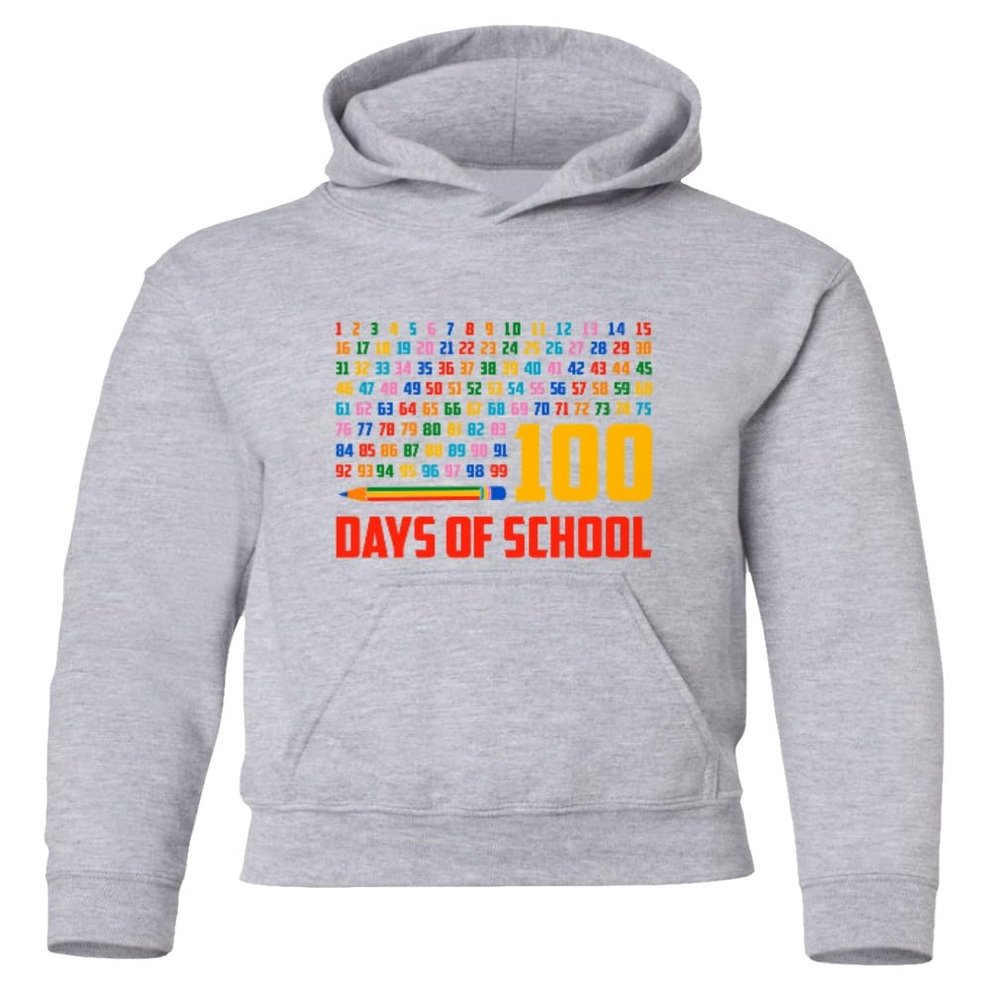 superhotapparel 100 Days Of School Teacher Student Funny Gift Youth Crewneck Sweatshirt (Ash, Youth Small)