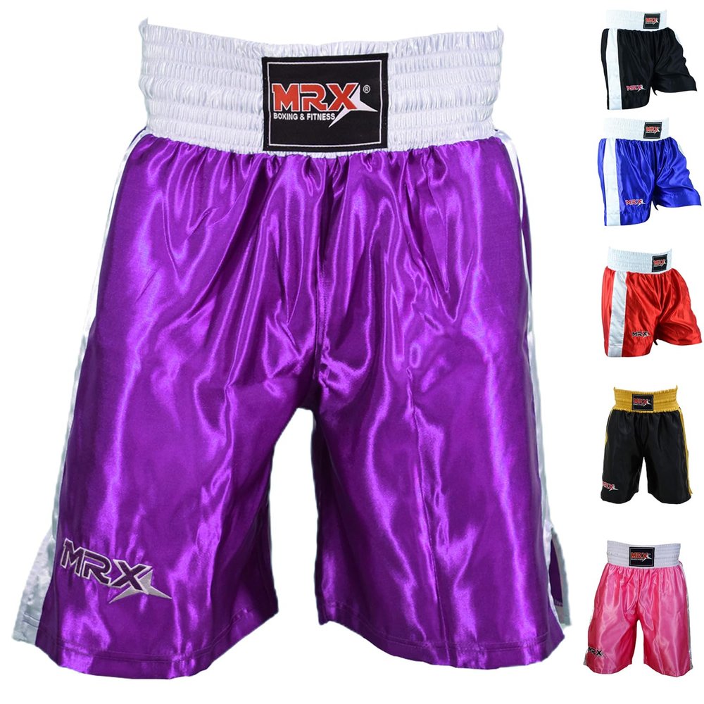 Men Boxing Shorts for Boxing Training Fitness Gym Cage Fight MMA Mauy Thai Kickboxing Trunks Clothing Purple Small