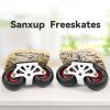 FreeSkates Portable Roller Road Drift Skates Plate, Maple Deck Anti-Skid Plate, Split Skateboard with PU Wheels, high-end Bearings(White) view 3