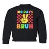 superhotapparel 100 Days Of School Bruh Teacher Student Funny Gift Youth Crewneck Sweatshirt (Black, Youth X-Large) view 1