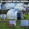 SAYOK Outdoor Portable Inflatable Igloo Dome Tent with Led Light/16.4ft Silver Inflatable Night Club House for Party Wedding Event view 4
