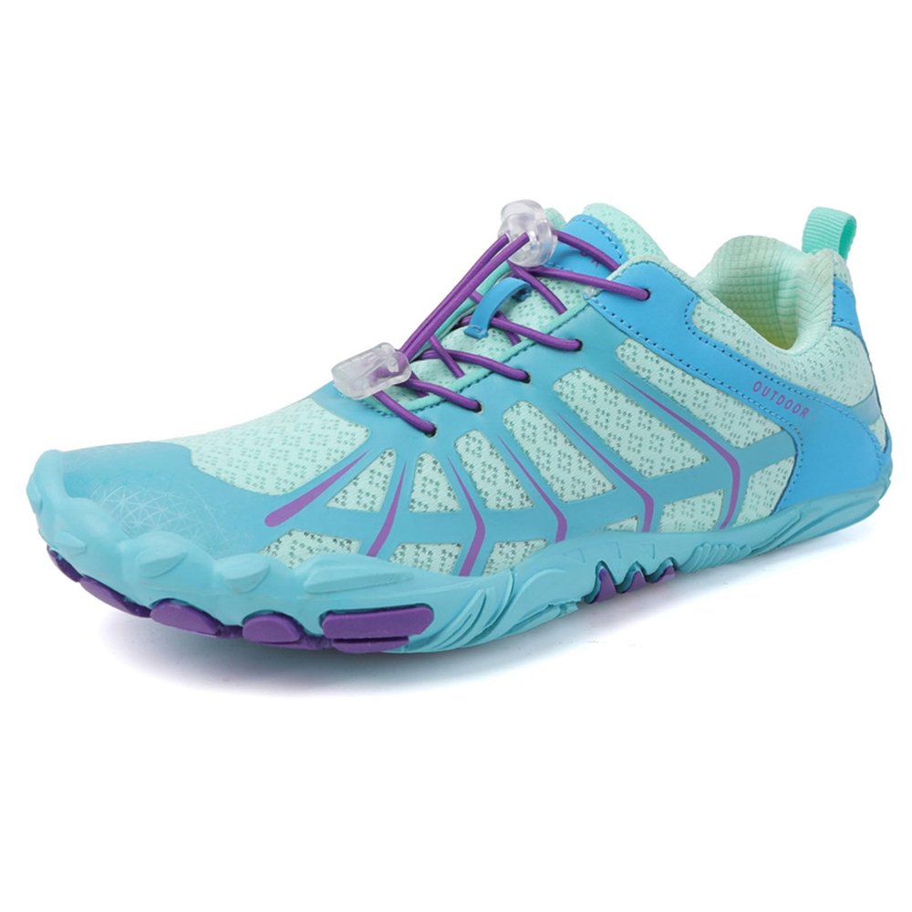 SECHRITE Barefoot Hike Shoes Mens Womens Minimalist Shoes Zero Drop Sole Wide Toe Box Trail Running Toes Sneakers Workout Footwear Gym Sport Athletic Parkour Jogging Trekking Hiking Blue 41