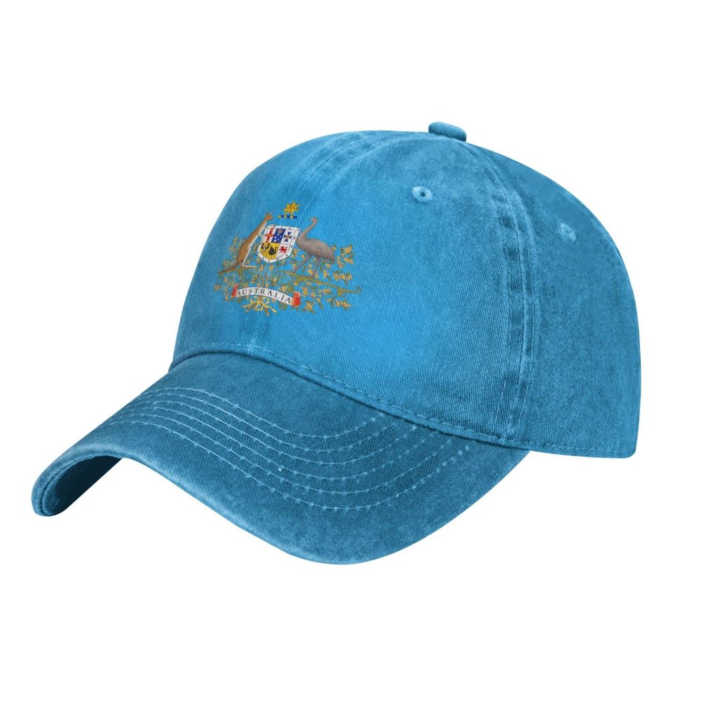 Byoblu Coat of Arms of Australia Denim Trucker Hat Baseball Cap for Men Or Women Cowboy Blue