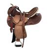 Adult Pony Kids Western Barrel Horse Leather Saddle Suede Seat 10" - 18" for Horse Riding Racing Show Equestrian Tack Set ST-022 (Brown, 15" Seat) view 1