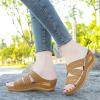 Generic Sandals Women Fashion Platform Women's Sandals Wedge Summer Bohemian Hollow Out Slip On Flats Ladies Wedge Platform Sandals for Women Dressy, 10.5, Brown view 3