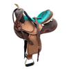 Adult Pony Kids Western Barrel Horse Leather Saddle Suede Seat 10" - 18" for Horse Riding Racing Show Equestrian Tack Set ST-022 (Turquoise, 14" Seat) view 1