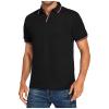 Ymosrh Shirts for Men, Polo Casual Short Sleeve T Shirt Classic Fit Shirts Golf Polos Mens Short Collar Shirts Men Tshirt Men's Short Shirts Fashion Short Shirt Cotton Shirts (L, Black) view 1