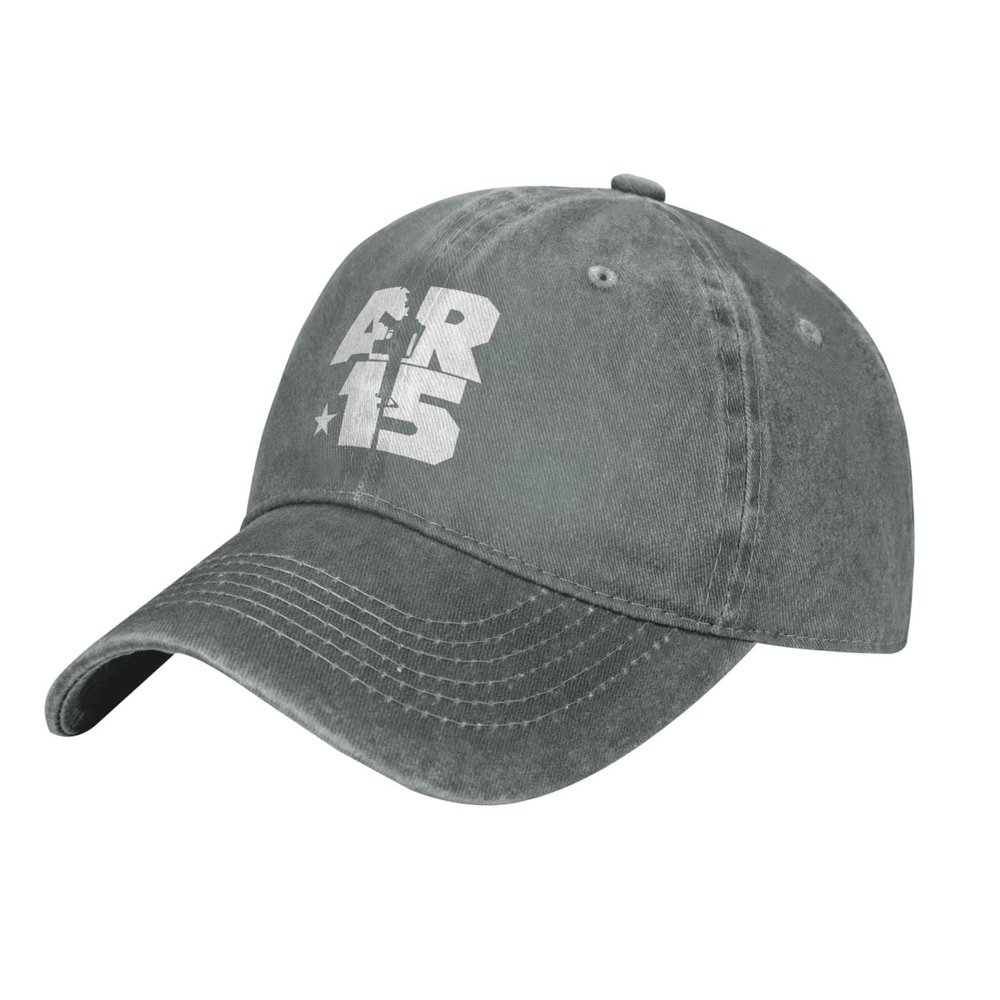 Byoblu Ar-15 Denim Trucker Hat Baseball Cap for Men Or Women Cowboy Gray