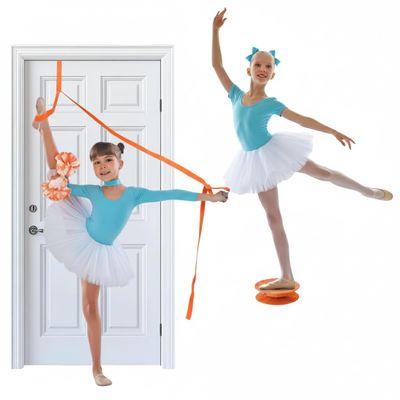 Cheerleading and Figureskating Trainer Stretching and Balance, 2 Pc. Set, Stretching, Disc Core Board and Flexibility Equipment Strap for Dance, Gymnastics, Turning, Stunt