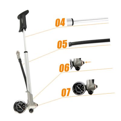 Yardwe Bike Air Supply Pump High Pressure Mini Frame to Floor Pump for Mountain Psi Gauge Easy Engagement Rotary Hose Design
