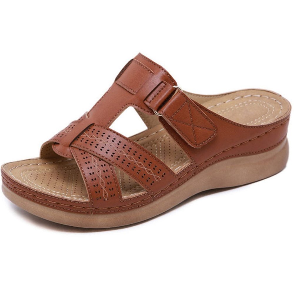 Generic Orthotic Sandals For Women Dressy Womens Orthotic Flips Flops Sandals Arch Support for Flat feet Orthopedic Slides Plantar Fasciitis Comfortable Walking Beach Shoes, 9, Brown
