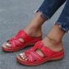 Generic Sandals Women Comfortable Cute Womens Orthotic Flips Flops Sandals Arch Support for Flat feet Orthopedic Slides Plantar Fasciitis Comfortable Walking Beach Shoes, 9.5, Red view 3