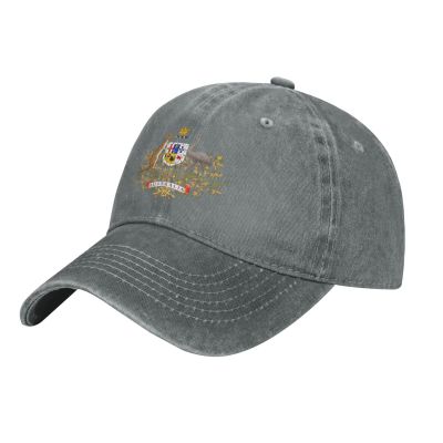 Byoblu Coat of Arms of Australia Denim Trucker Hat Baseball Cap for Men Or Women Cowboy Gray