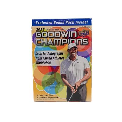 Upper Deck 2023 Goodwin Champions Blaster Box, 8 Packs, 150-card Base Set, Turquoise Parallels