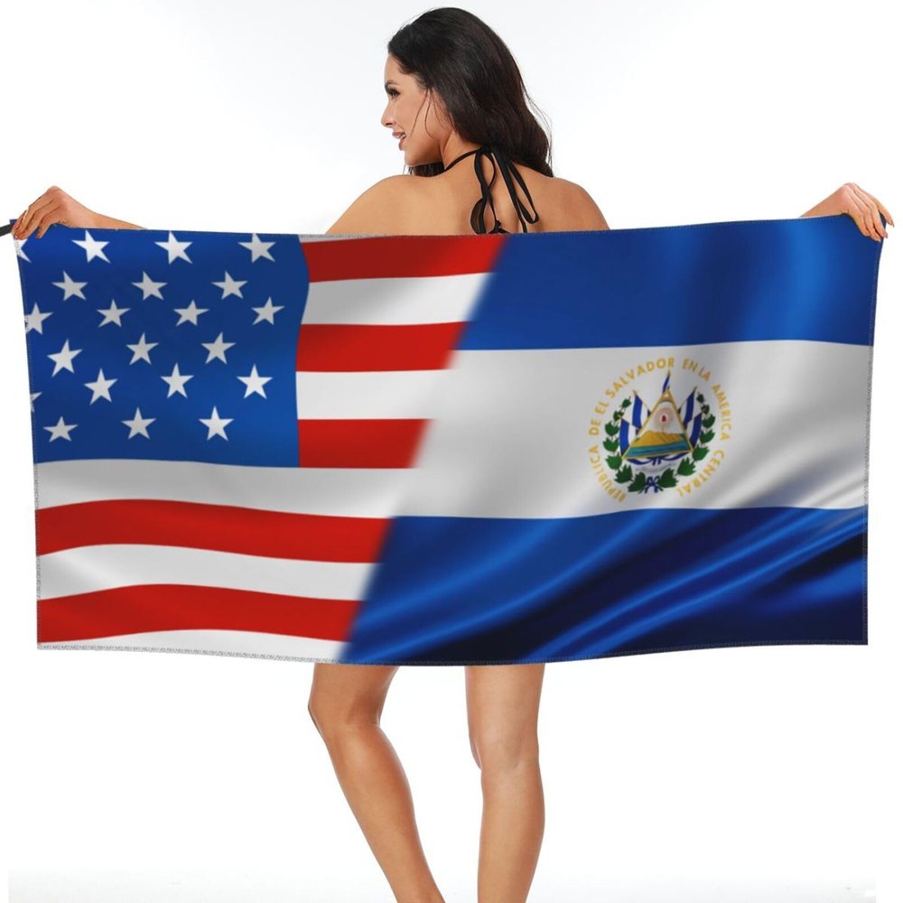 America Flag and El Flag Beach Towel Microfiber Super Soft Beach Towels Quick Dry Towel for Swimmers Sand Proof Beach Towels for Women Men Girls Large Bath Towels 30x60inches