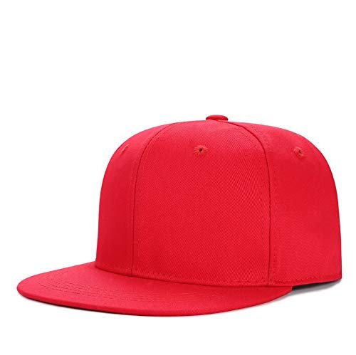 Boolavard Infant to Toddler Kid's Plain Structured Flatbill Snapback Cap (US, Alpha, One Size, Red)
