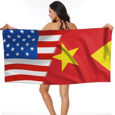 America Flag and Tigray Flag Beach Towel Microfiber Super Soft Beach Towels Quick Dry Towel for Swimmers Sand Proof Beach Towels for Women Men Girls Large Bath Towels 30x60inches
