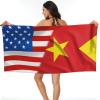 America Flag and Tigray Flag Beach Towel Microfiber Super Soft Beach Towels Quick Dry Towel for Swimmers Sand Proof Beach Towels for Women Men Girls Large Bath Towels 30x60inches view 1