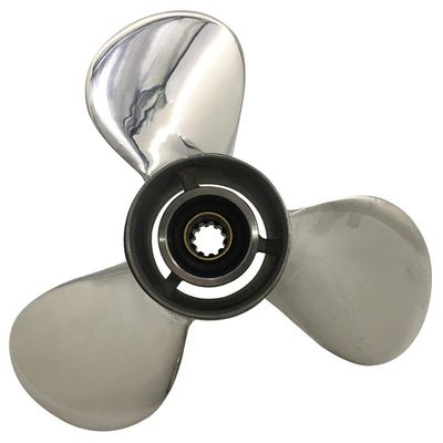 BARDOVEN Stainless Steel Propeller 10 Tooth 25-30HP 9.9X14 SS Prop Fit for TOHATSU Outboard Engine, FITTED, SILVER