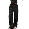 Bolknokin Girls Parachute Pants Y2K Cargo Baggy Joggers Track Pants Kids Trousers with Pockets Size 6-14(Black,10-12) view 1
