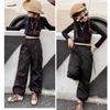 Bolknokin Girls Parachute Pants Y2K Cargo Baggy Joggers Track Pants Kids Trousers with Pockets Size 6-14(Black,10-12) view 4